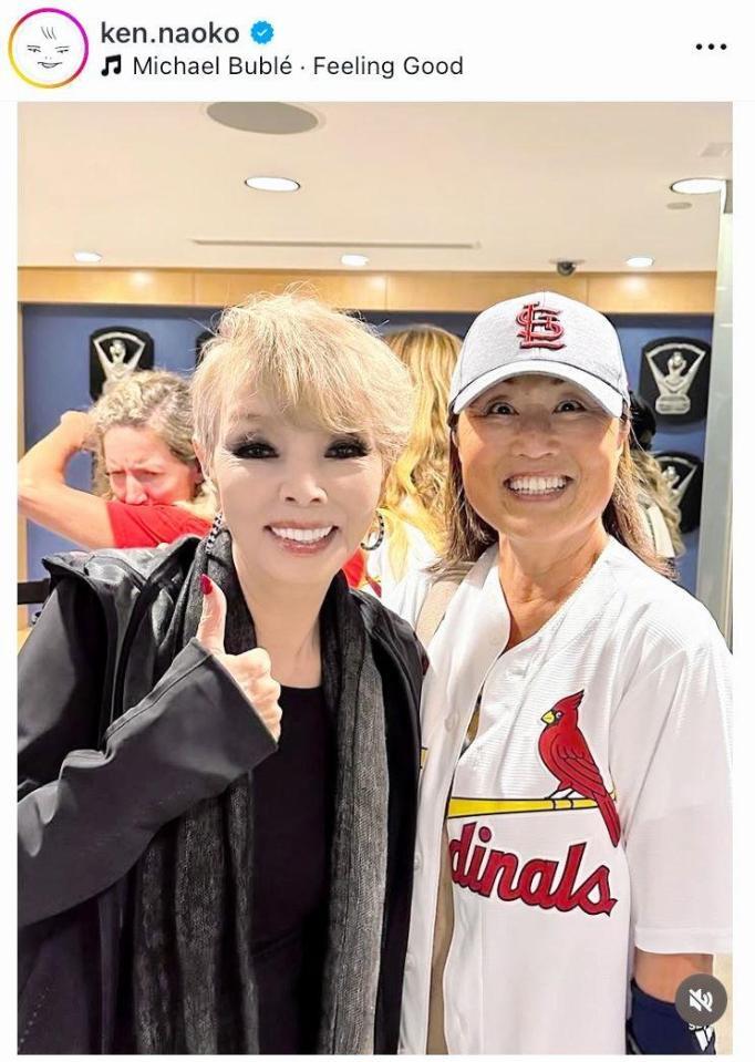 　ヌートバーの母・久美子さんと。研ナオコのインスタグラム＠ｋｅｎ．ｎａｏｋｏより