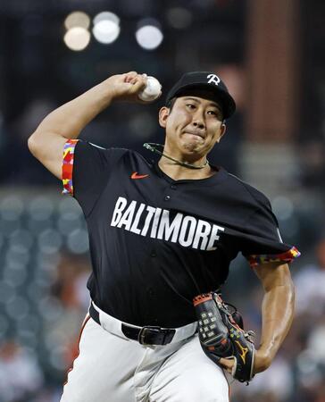 　アスレチックス戦に先発し、７回１失点で９勝目を挙げた菅野（共同）