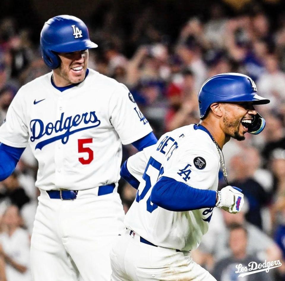 　五回、逆転２ランを放ったベッツ（ロサンゼルス・ドジャース提供）