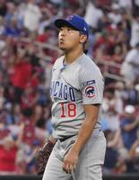 　３回、パヘスに２ランを浴びた今永（共同）