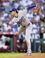 　エンゼルス戦に先発登板したドジャース・大谷（共同）