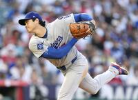 　エンゼルス戦に先発登板したドジャース・大谷（共同）