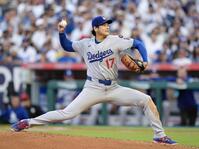 　エンゼルス戦に先発登板したドジャース・大谷（共同）
