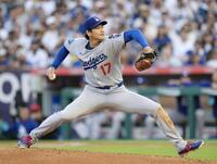 　エンゼルス戦に先発登板したドジャース・大谷（共同）
