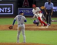 　エンゼルス戦の５回、ネトに２点二塁打を打たれた大谷