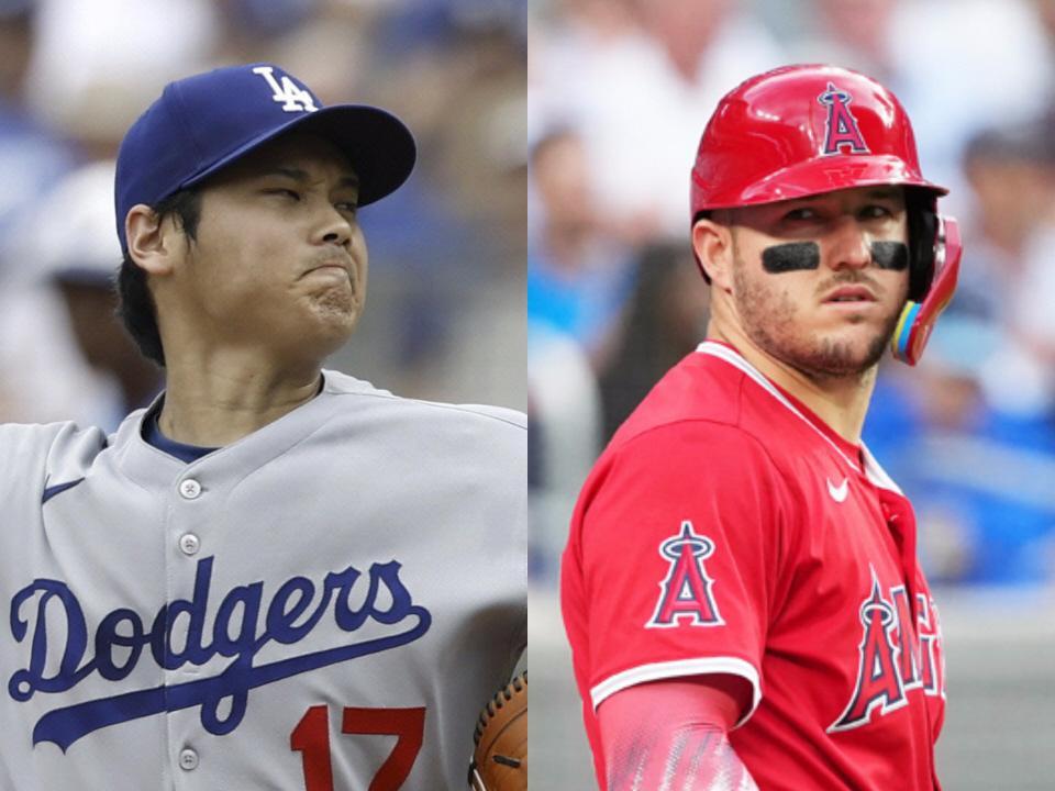 　大谷（左）とトラウト