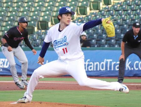 　３Ａで登板したドジャース・佐々木（共同）