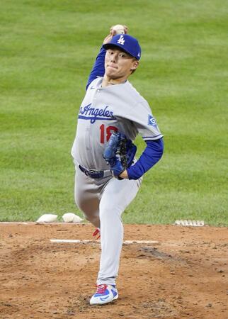 　ロッキーズ戦に先発したドジャース・山本＝デンバー（共同）