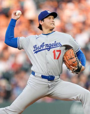 　ロッキーズ戦に先発したドジャース・大谷＝デンバー（共同）
