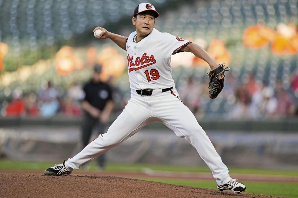 　レッドソックス戦に先発した菅野（ＡＰ＝共同）