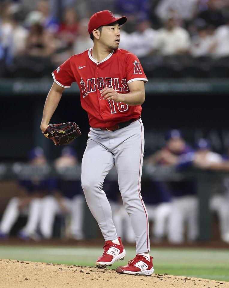 　レンジャーズ戦に先発したエンゼルス・菊池（ゲッティ＝共同）