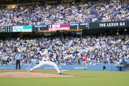 　レッズ戦に先発登板したドジャース・大谷＝ロサンゼルス（共同）