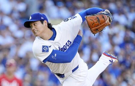 　レッズ戦に先発登板したドジャース・大谷（共同）