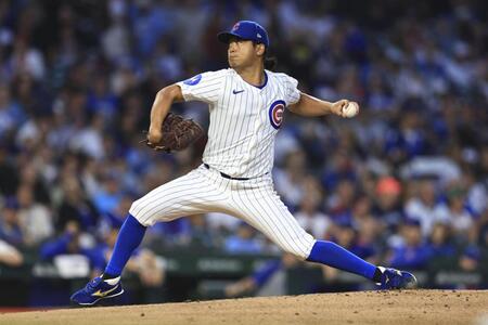 　先発し、６回５安打３失点で９勝目を挙げた今永（ゲッティ＝共同）