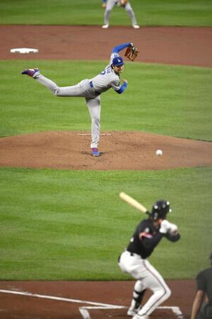 　オリオールズ戦に先発登板したドジャース・大谷（共同）