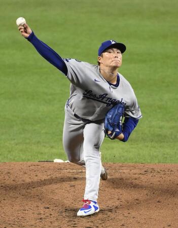 　オリオールズ戦に先発したドジャース・山本（共同）