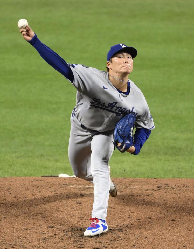 　オリオールズ戦に先発したドジャース・山本（共同）