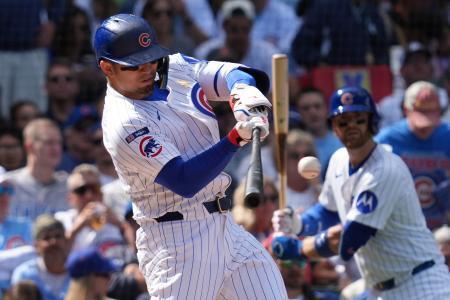 　ナショナルズ戦で５打数１安打１打点だったカブスの鈴木＝７日（ＡＰ＝共同）