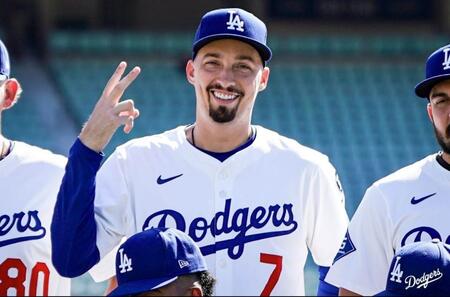 　笑顔のスネル（ロサンゼルス・ドジャース提供）