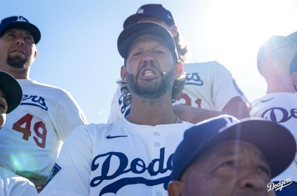 　気合を入れた？カーショー（ロサンゼルス・ドジャース提供）