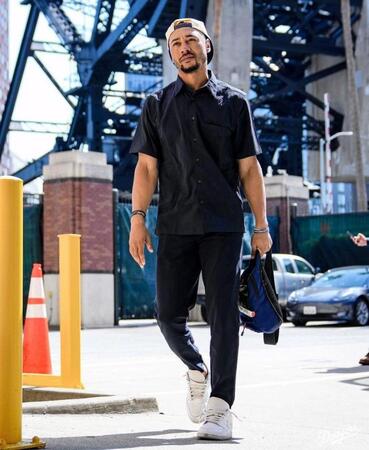 　球場入りするベッツ（ロサンゼルス・ドジャース提供）