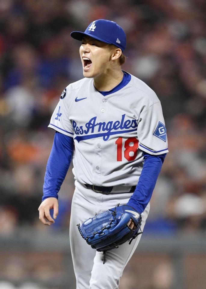 　ジャイアンツ戦に先発し、７回を投げ１安打１失点と好投した山本。勝敗は付かなかった