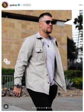 　ニューヨークへ移動するシーツ。パドレスの公式インスタグラム（ｐａｄｒｅｓ）より