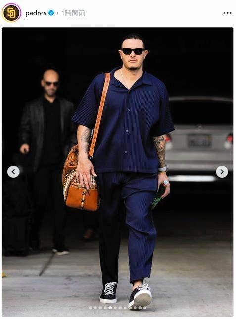 　ニューヨークへ移動するマチャド。パドレスの公式インスタグラム（ｐａｄｒｅｓ）より