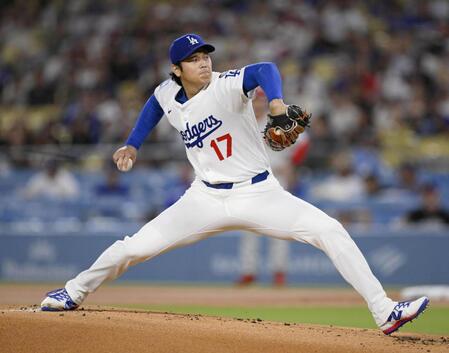 　フィリーズ戦に先発登板したドジャース・大谷（共同）