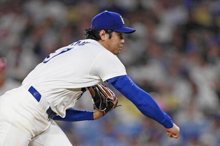 　フィリーズ戦に先発登板したドジャース・大谷（共同）