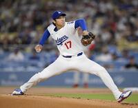 　フィリーズ戦に先発登板したドジャース・大谷（共同）