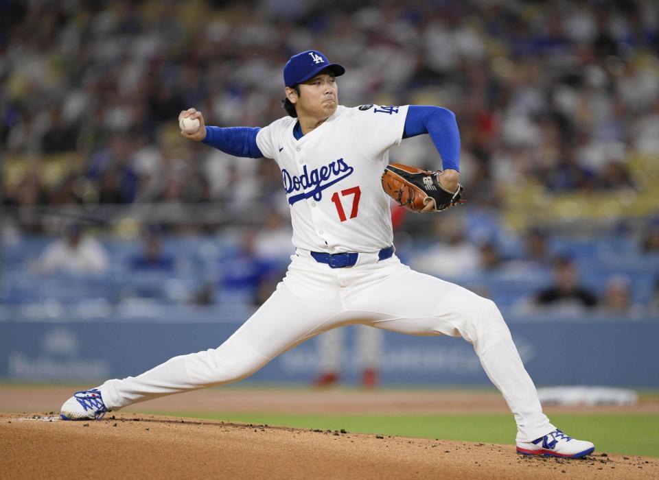 　フィリーズ戦に先発登板したドジャース・大谷（共同）