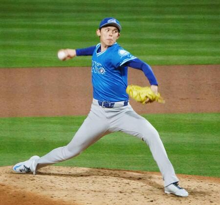 　マイナー３Ａで初めて救援登板したドジャース・佐々木＝１８日（共同）