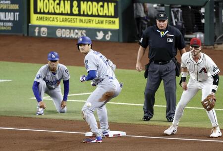 　１回、三塁打を放った大谷（共同）