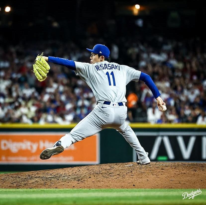 　７回に登板し、１回を無安打無失点に抑えた佐々木（ロサンゼルス・ドジャース提供）