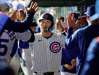 　６回、２打席連続本塁打となる２９号３ランを放つ鈴木（共同）