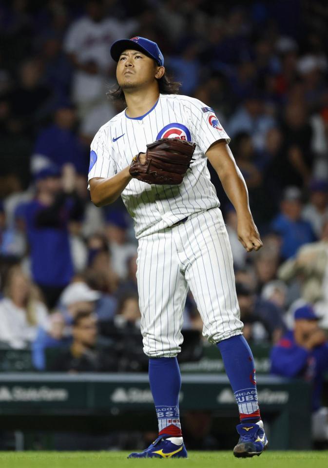 　メッツ戦の３回、本塁打を浴びた今永（共同）