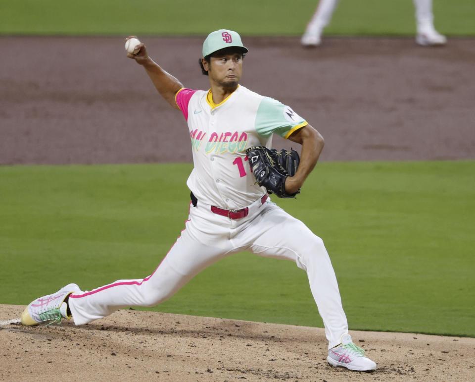 　ダイヤモンドバックス戦に先発したダルビッシュ（共同）