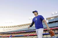 　練習に臨むドジャース・大谷