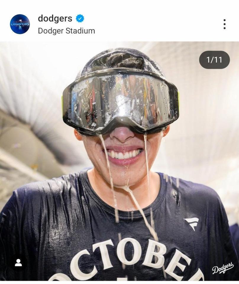 ドジャースのインスタグラム（＠ｄｏｄｇｅｒｓ）から