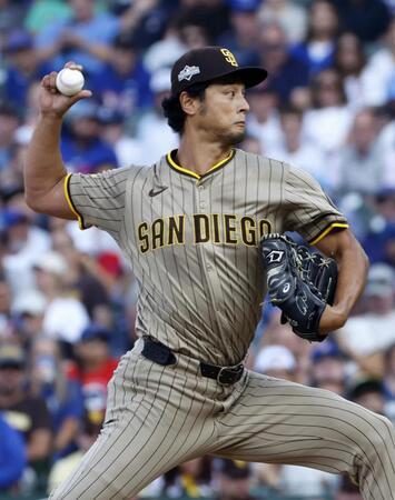 　カブス戦に先発したパドレスのダルビッシュ。２回途中２失点で降板した（共同）