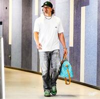 　球場入りするキケ・ヘルナンデス（ロサンゼルス・ドジャース提供）