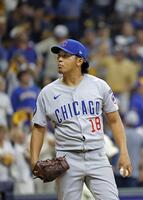 　ブルワーズ戦の３回、勝ち越しソロを浴びた今永（共同）