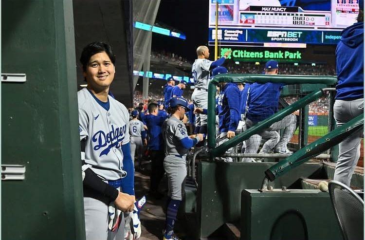 　打席へ準備するドジャース・大谷翔平（ジョン・スーフー／ドジャース提供）