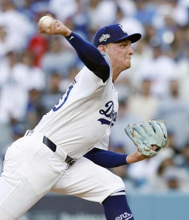 　フィリーズ戦に２番手で登板したドジャースのシーハン（共同）
