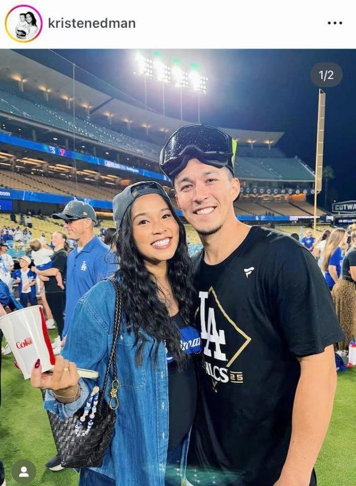 エドマンの妻クリステンさんのインスタグラム＠ｋｒｉｓｔｅｎｅｄｍａｎ（１０月１０日付）より