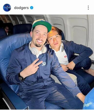 ドジャースの公式インスタグラム（＠ｄｏｄｇｅｒｓ）から