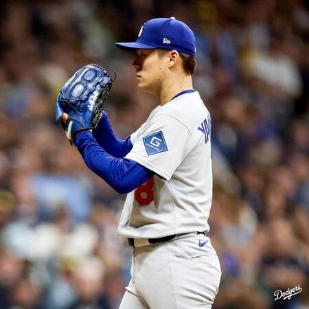 　ブルワーズ戦に先発したドジャース・山本（ロサンゼルス・ドジャース提供）