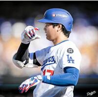 　一回に先制点につながる三塁打を放った大谷翔平（ロサンゼルス・ドジャース提供）