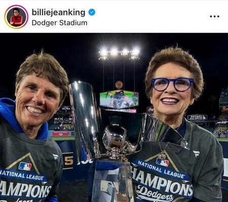 　ビリー・ジーン・キングさんインスタグラム（ｂｉｌｌｉｅｊｅａｎｋｉｎｇ）より